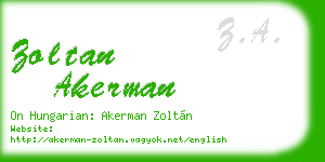zoltan akerman business card